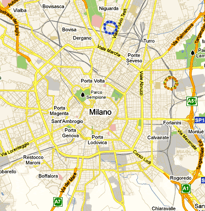 mappa stradale milano